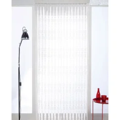 Rideau fils jacquard blanc