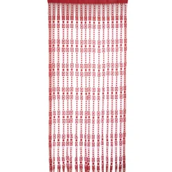 Rideau fils jacquard rouge