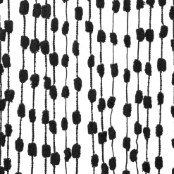Rideau fils pompons noirs