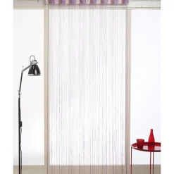 Rideau fils rose violet argenté