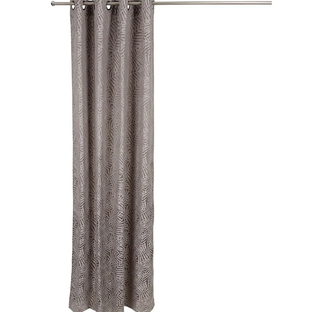 Rideau gris imprimé feuilles 100% polyester 140x240cm