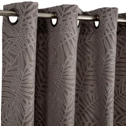 Rideau gris imprimé feuilles 100% polyester 140x240cm