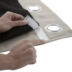 Rideau isolant à oeillets doublure polaire amovible