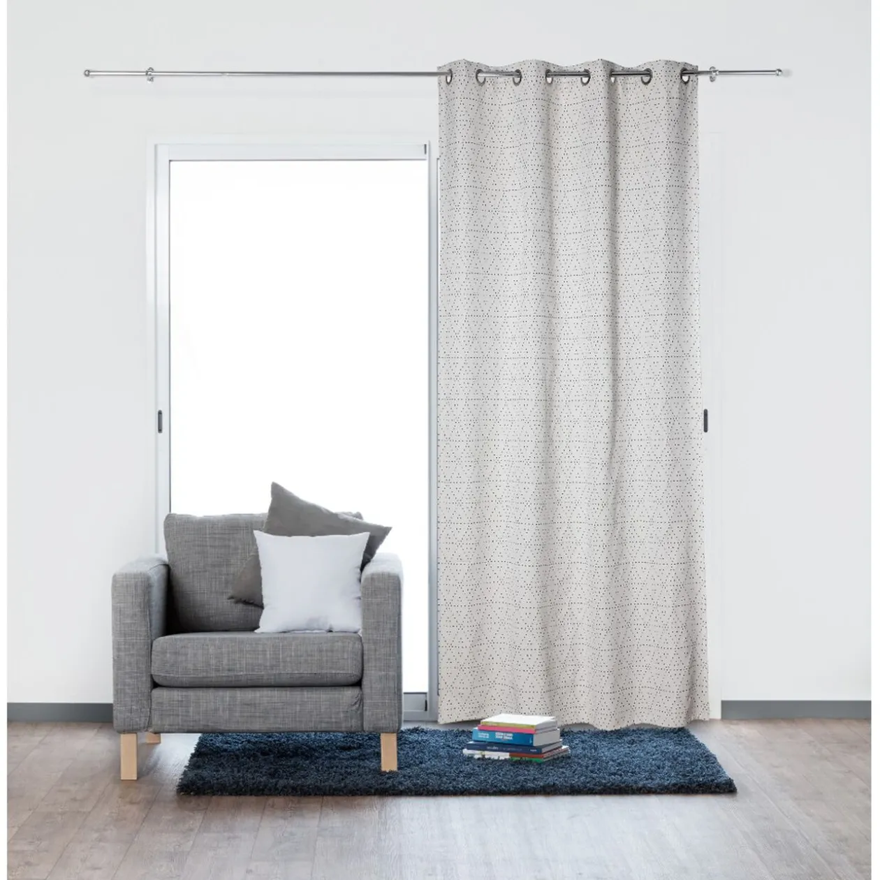 Rideau jacquard à oeillets