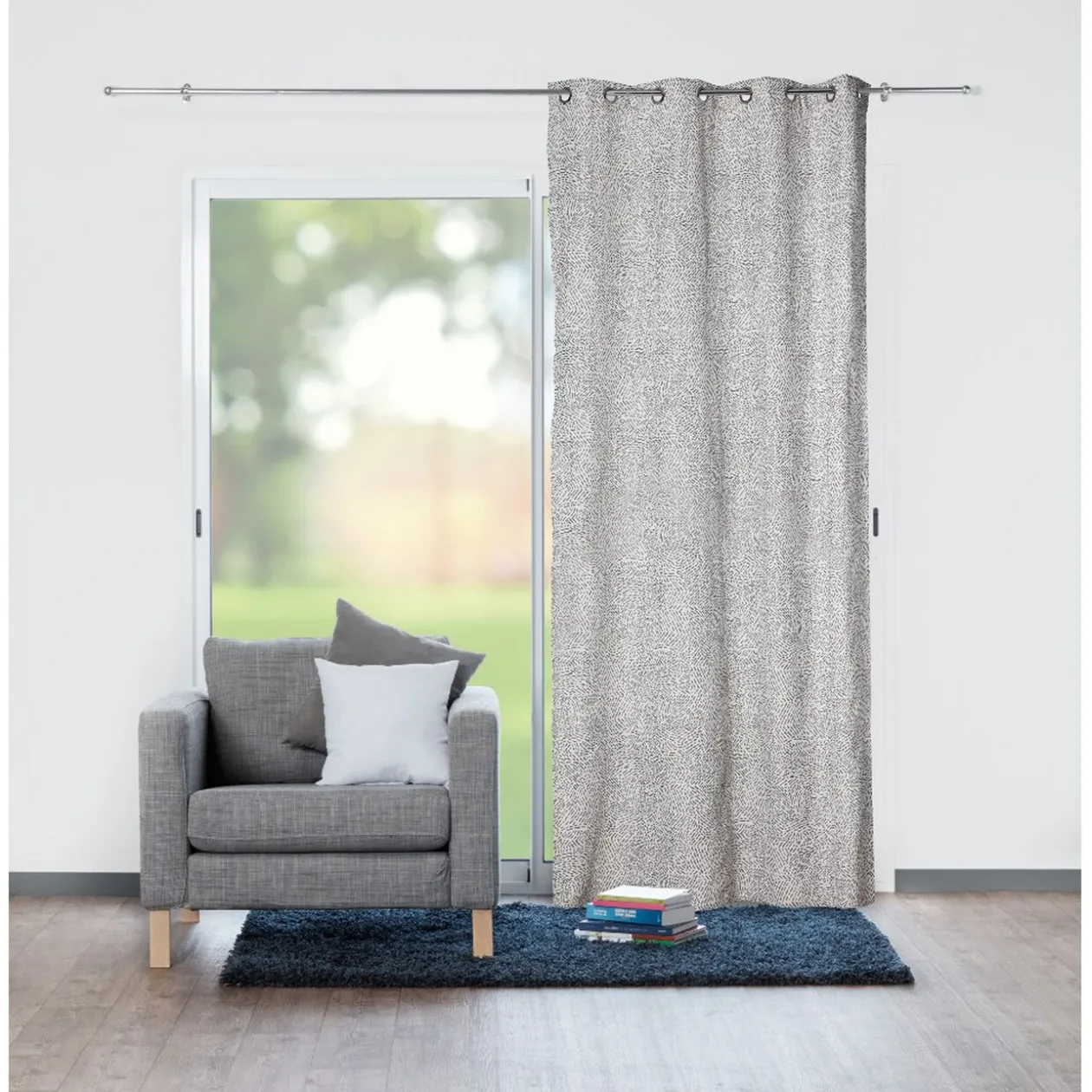 Rideau jacquard à oeillets