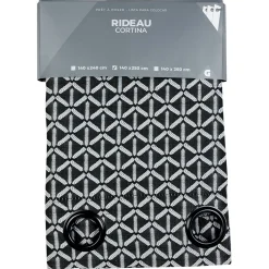 Rideau jacquard noir et blanc