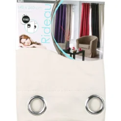 Rideau occultant à oeillets uni ficelle