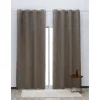 Rideau occultant à oeillets effet cuir taupe