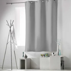 Rideau occultant à oeillets uni gris clair