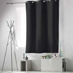 Rideau occultant à oeillets uni noir