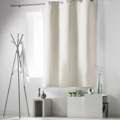 Rideau occultant à oeillets uni blanc crème