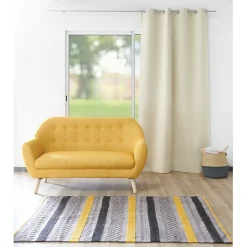 Rideau occultant à oeillets uni naturel