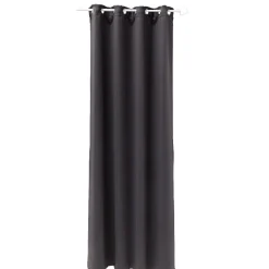 Rideau occultant à oeillets uni gris foncé