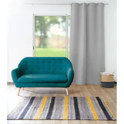 Rideau occultant à oeillets uni gris