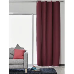 Rideau occultant à oeillets inox uni fuchsia 135x240 cm