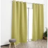 Rideau occultant à oeillets inox uni vert 135x240 cm