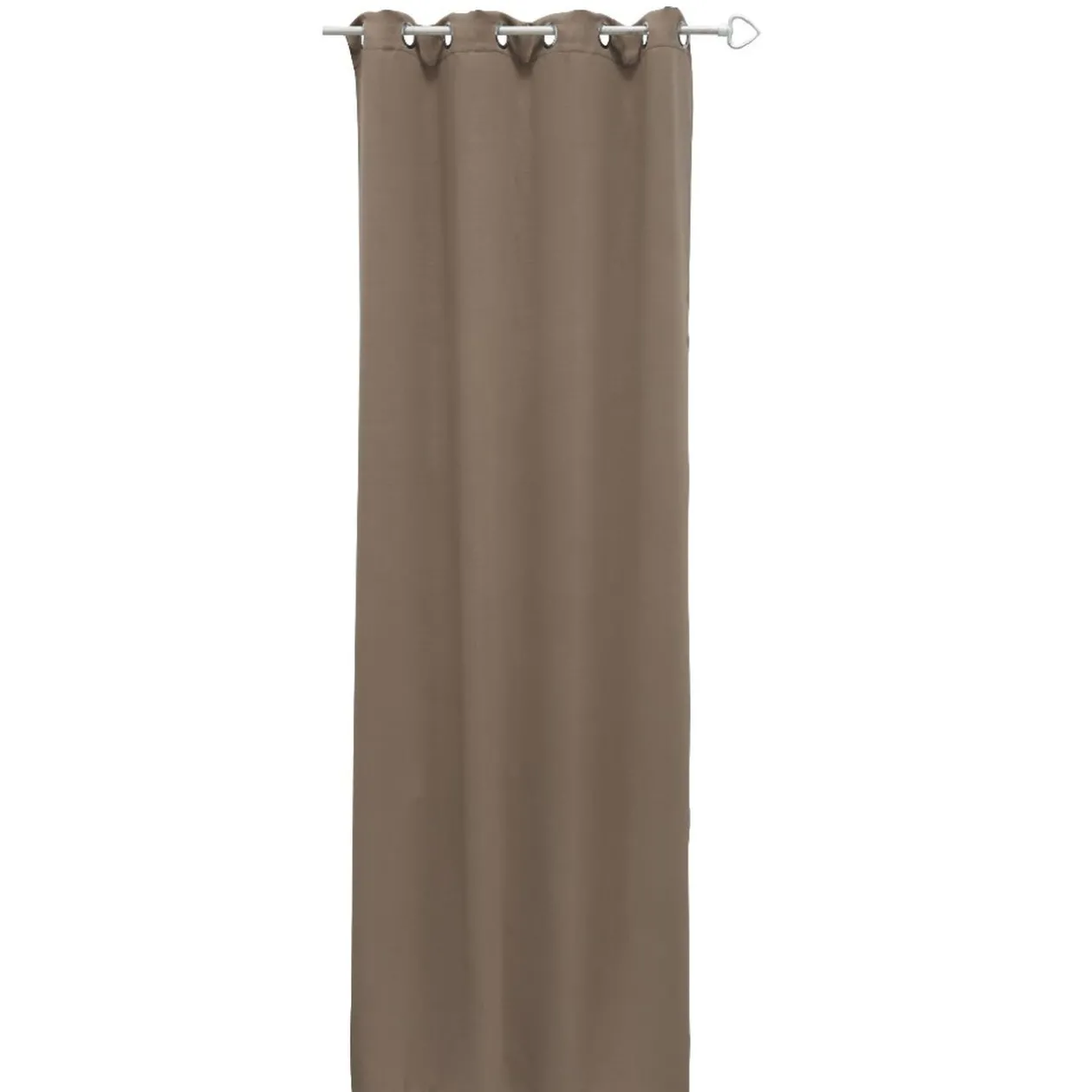 Rideau occultant à oeillets inox uni beige 135x240 cm