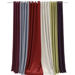 Rideau occultant à oeillets inox uni beige 135x240 cm