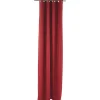Rideau occultant à oeillets effet lin uni rouge 140x260 cm