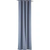 Rideau occultant à oeillets effet lin uni gris 140x260 cm