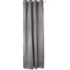 Rideau occultant 8 oeillets gris foncé effet brillant