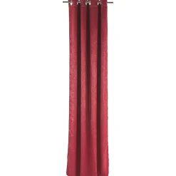 Rideau occultant à oeillets inox uni rouge 140x260 cm