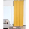 Rideau occultant 8 oeillets jaune curry