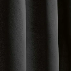 Rideau occultant à oeillets polyester uni noir 135x240 cm