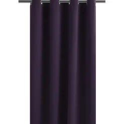 Rideau occultant à oeillets polyester uni violet 135x240 cm