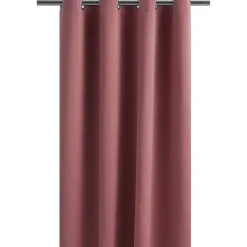 Rideau occultant à oeillets polyester uni rose pâle 135x240 cm