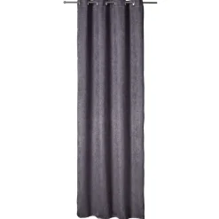 Rideau occultant 8 oeillets gris foncé effet brillant