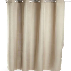 Rideau occultant à oeillets effet lin 140x240cm - 2 coloris beige ou gris