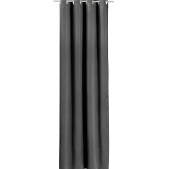 Rideau occultant gris foncé à oeillets pour petite fenêtre 140x180cm