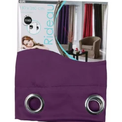 Rideau occultant oeillets uni violet