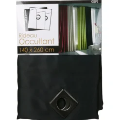 Rideau occultant oeillets noir