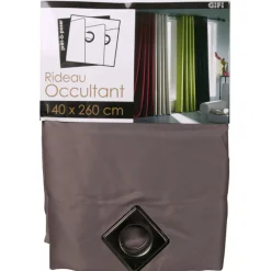 Rideau occultant oeillets taupe