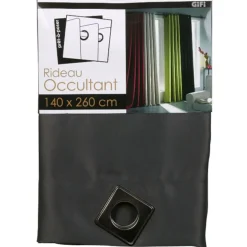 Rideau occultant oeillets gris
