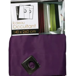 Rideau occultant oeillets prune