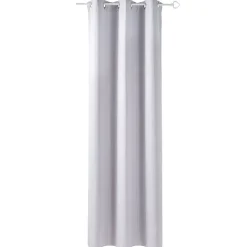 Rideau occultant oeillets carrés jacquard gris perle