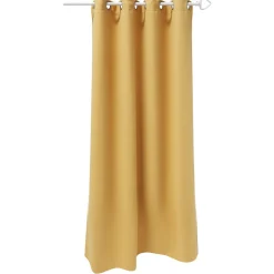 Rideau occultant pour fenêtre polyester uni jaune curry 140x180 cm
