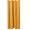 Rideau occultant uni à oeillets inox jaune curry