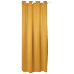 Rideau occultant uni à oeillets inox jaune curry