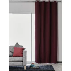 Rideau occultant uni aubergine