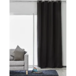 Rideau occultant uni gris foncé