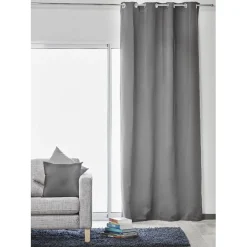 Rideau occultant uni gris clair