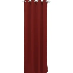 Rideau occultant uni rouge à oeillets 135x240 cm