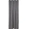 Rideau oeillets suédine taupe noir motif géométrique Urban
