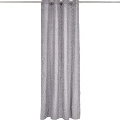 Rideau polycoton 140x240cm imprimé géométrique gris