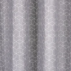 Rideau polycoton 140x240cm imprimé géométrique gris