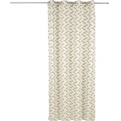 Rideau polycoton 140x240cm imprimé taupe noir